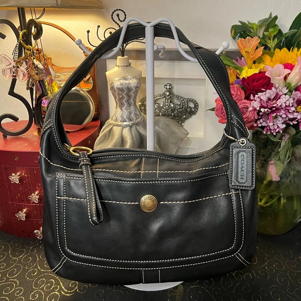 Coach black leather